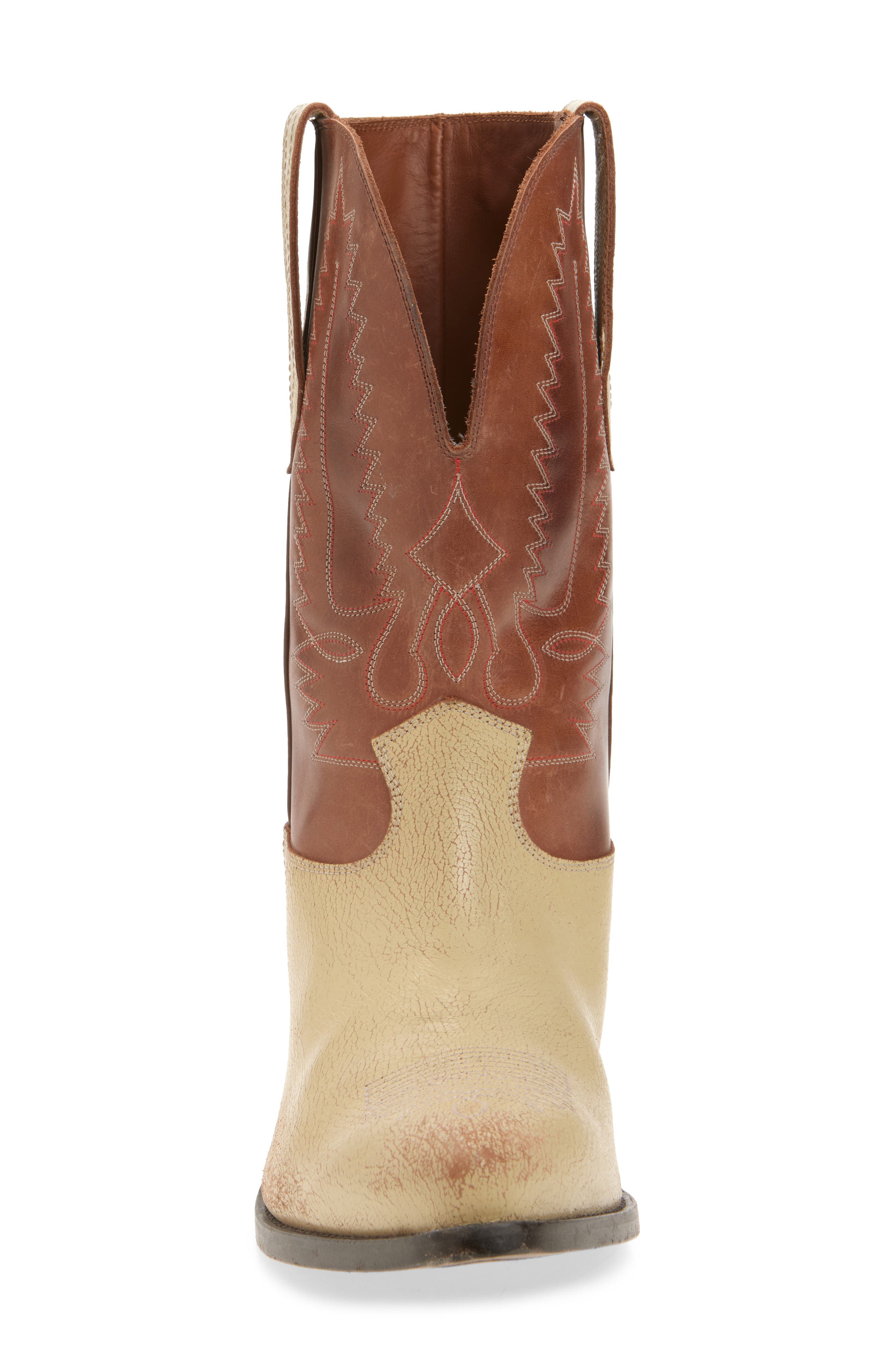 Golden Goose Wish Star Low Western Boot, Alternate, color, Cream/ Brown