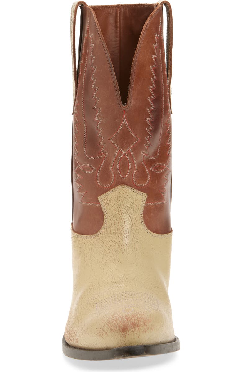 Golden Goose Wish Star Low Western Boot, Alternate, color, Cream/ Brown
