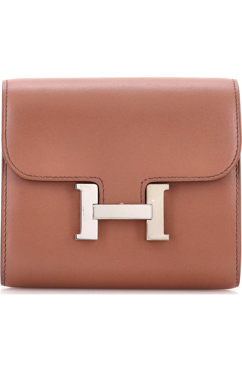 Pre-Owned Hermes Constance Wallet Tadelakt Compact, Main, color, Griolet
