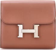 Pre-Owned Hermes Constance Wallet Tadelakt Compact