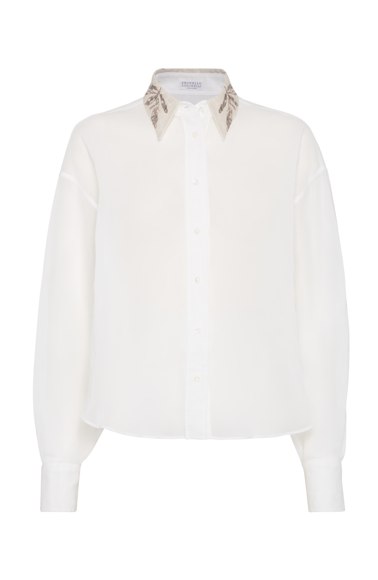 Brunello Cucinelli Flora Embroidery shirt, Main, color, 