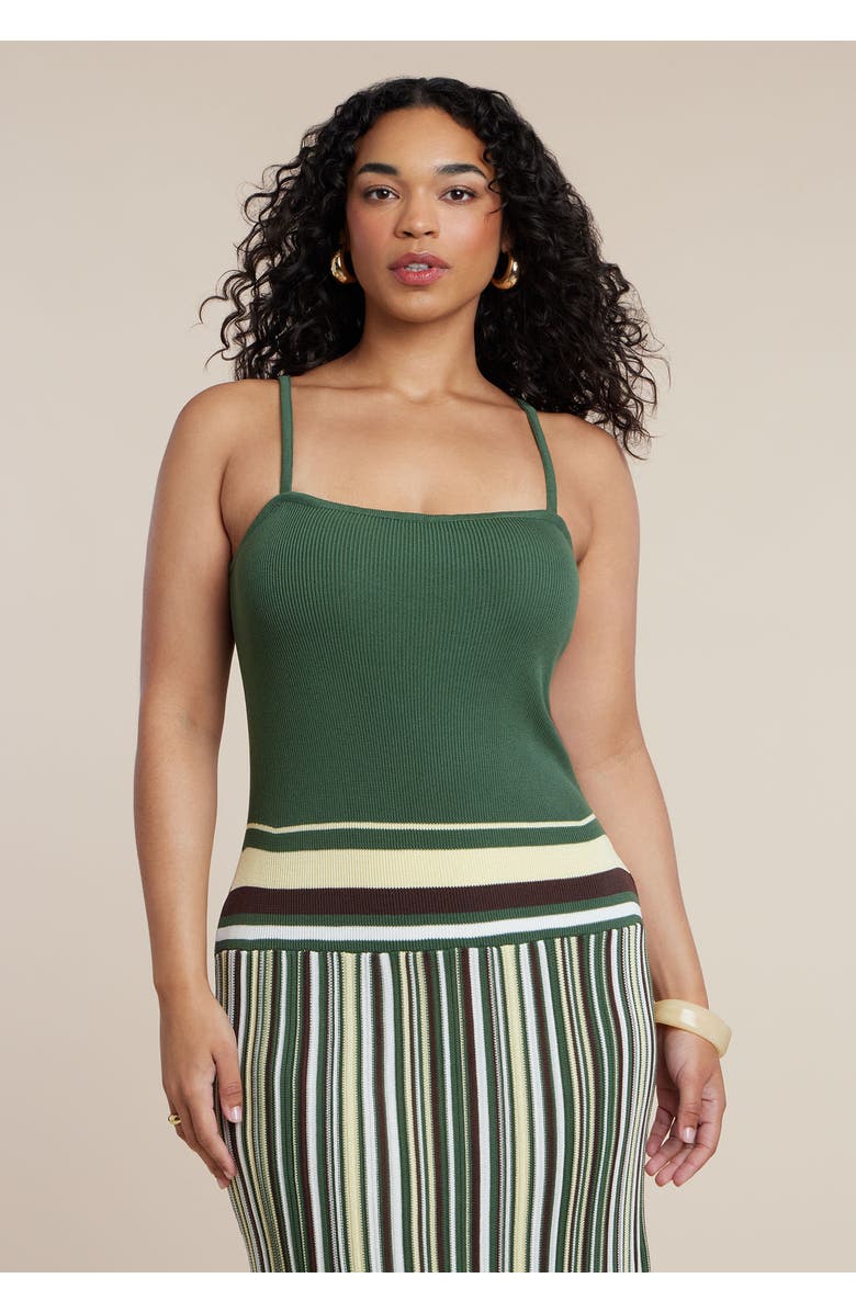 ELOQUII Drop Waist Maxi Dress, Alternate, color, Earth Stripe