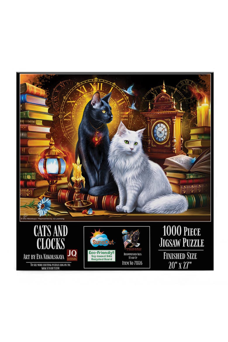 Cats and Clocks 1000 piece Jigsaw Puzzle for Adults, Alternate, color, Multicolor