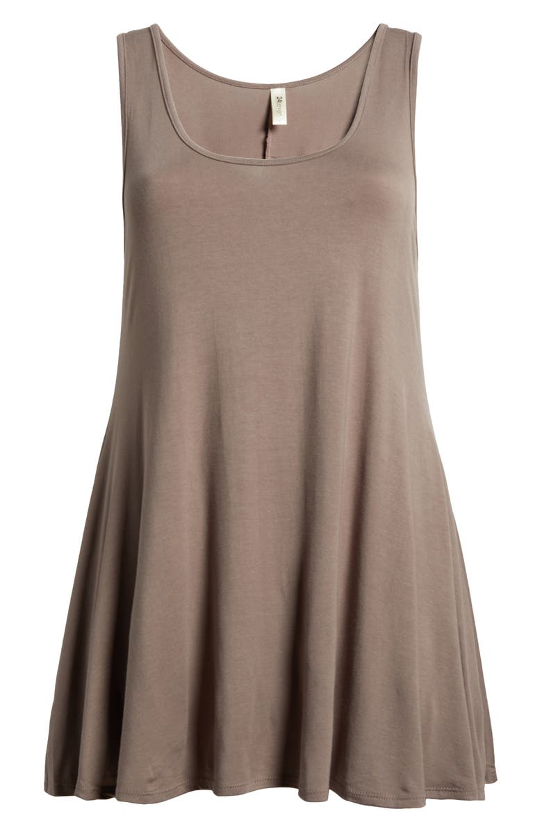 24seven Comfort Apparel Jersey Tunic Tank, Alternate, color, Taupe