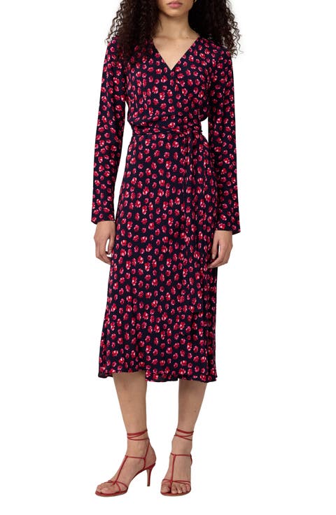Tilly Long Sleeve Floral Print Wrap Dress