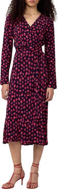 Diane von Furstenberg Tilly Long Sleeve Floral Print Wrap Dress