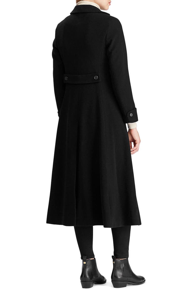 Lauren Ralph Lauren Longline Wool Blend Reefer Coat, Alternate, color, 