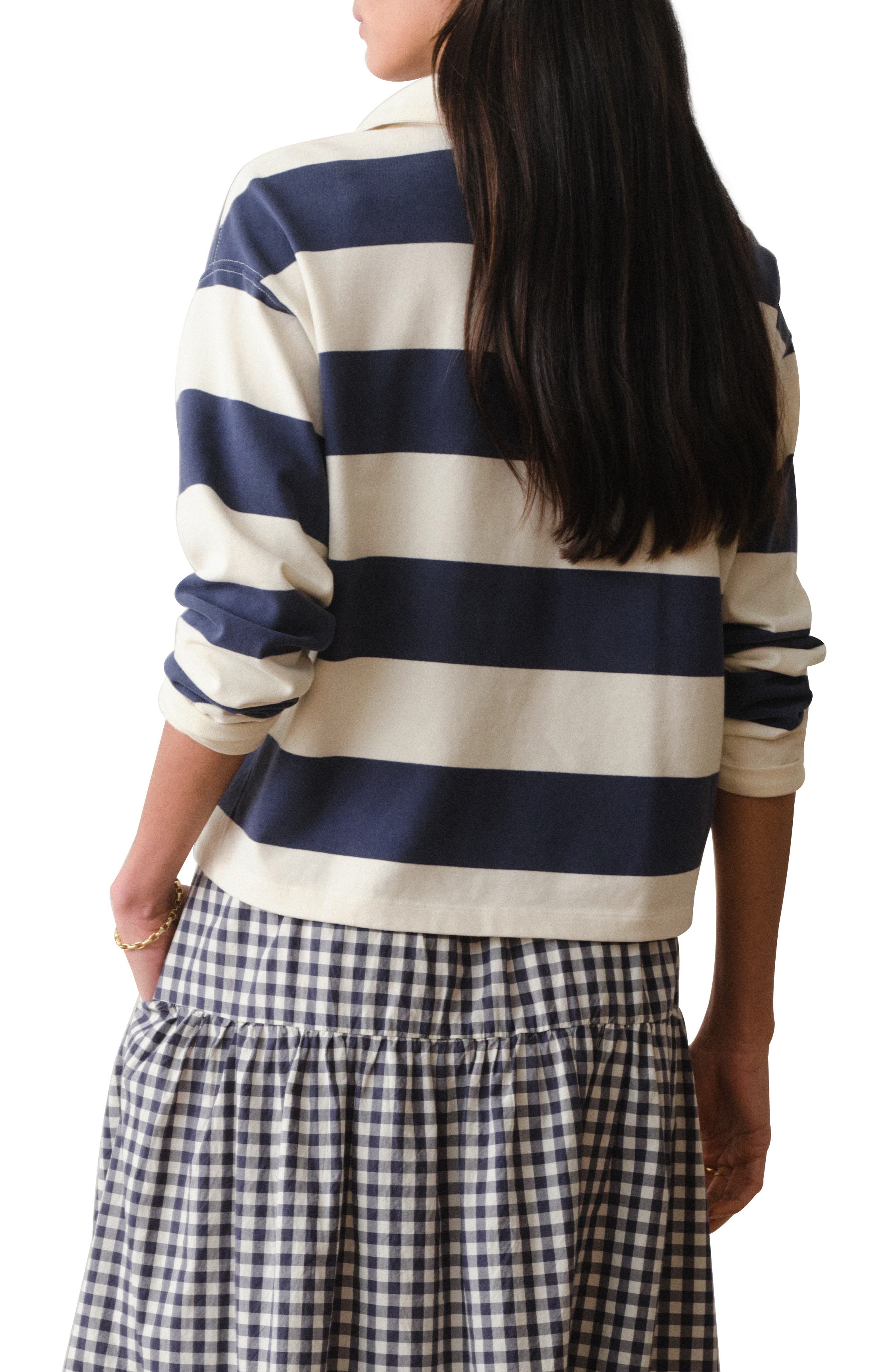 Luxe Stripe Sueded Cotton Polo - image 2