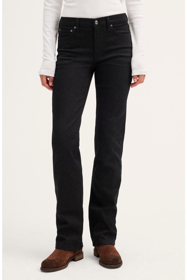 The Straight Super Stretch Denim Jeans, Main, color, BLACK RINSE WASH