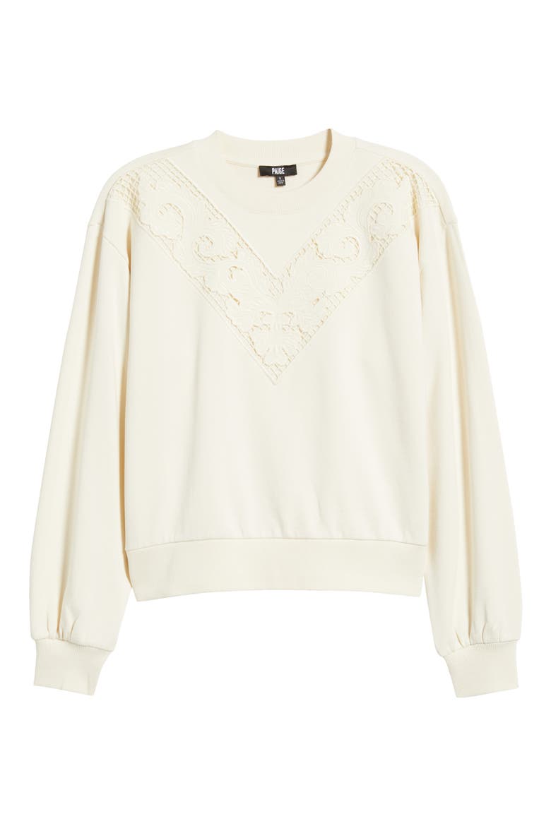 Nimona Lace Trim Sweatshirt, Alternate, color, ANTIQUE WHITE