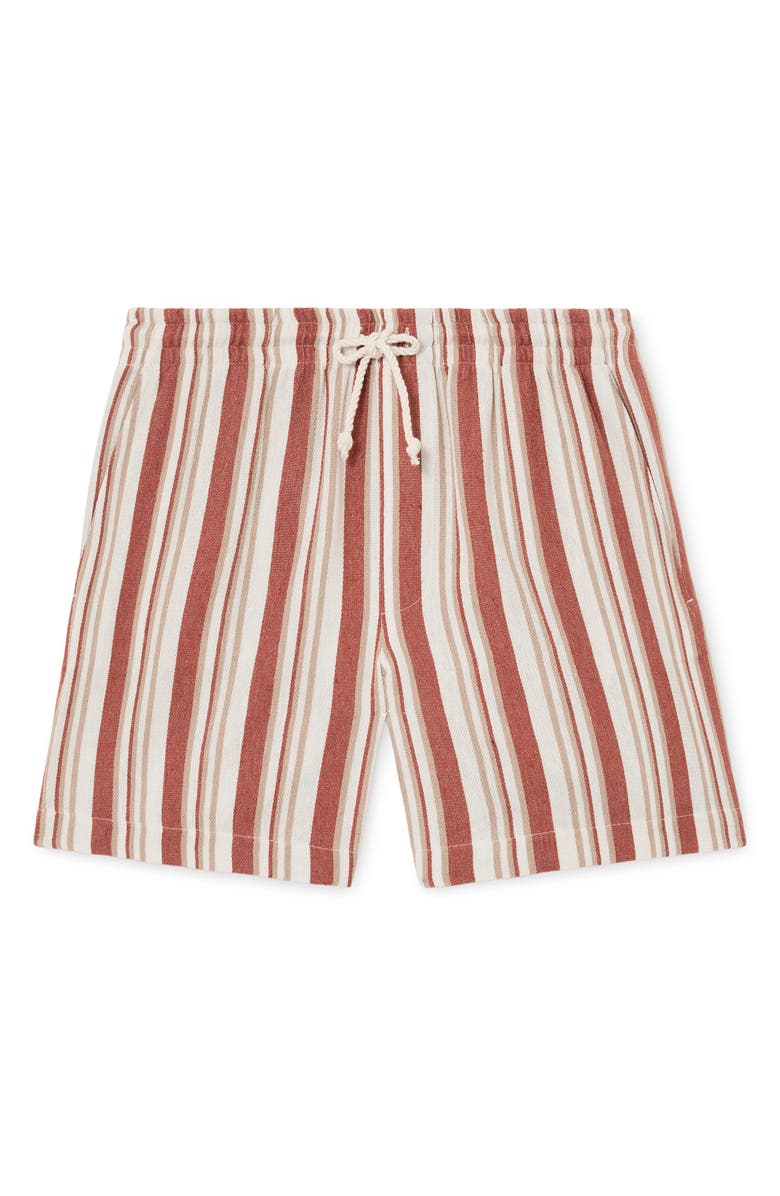Reiss Mararani Stripe Drawstring Shorts, Alternate, color, Red/ Stone