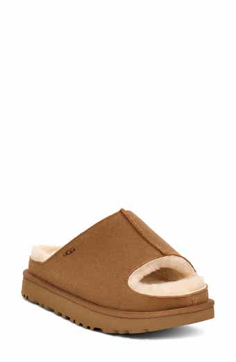 Greenport Genuine Shearling Lined Platform Slide Sandal