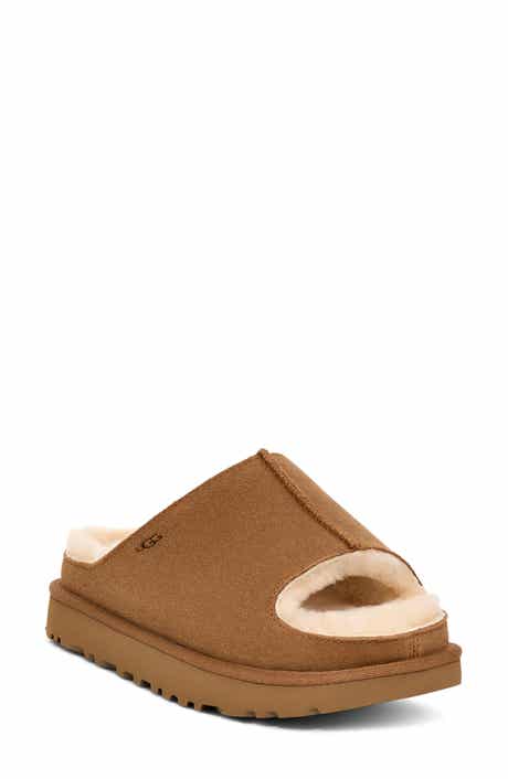 Greenport Genuine Shearling Lined Platform Slide Sandal
