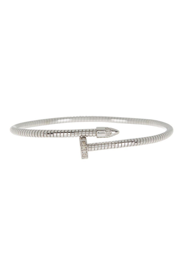 Diamond Bangle Bracelet - 0.1ct., Main, color, WHITE