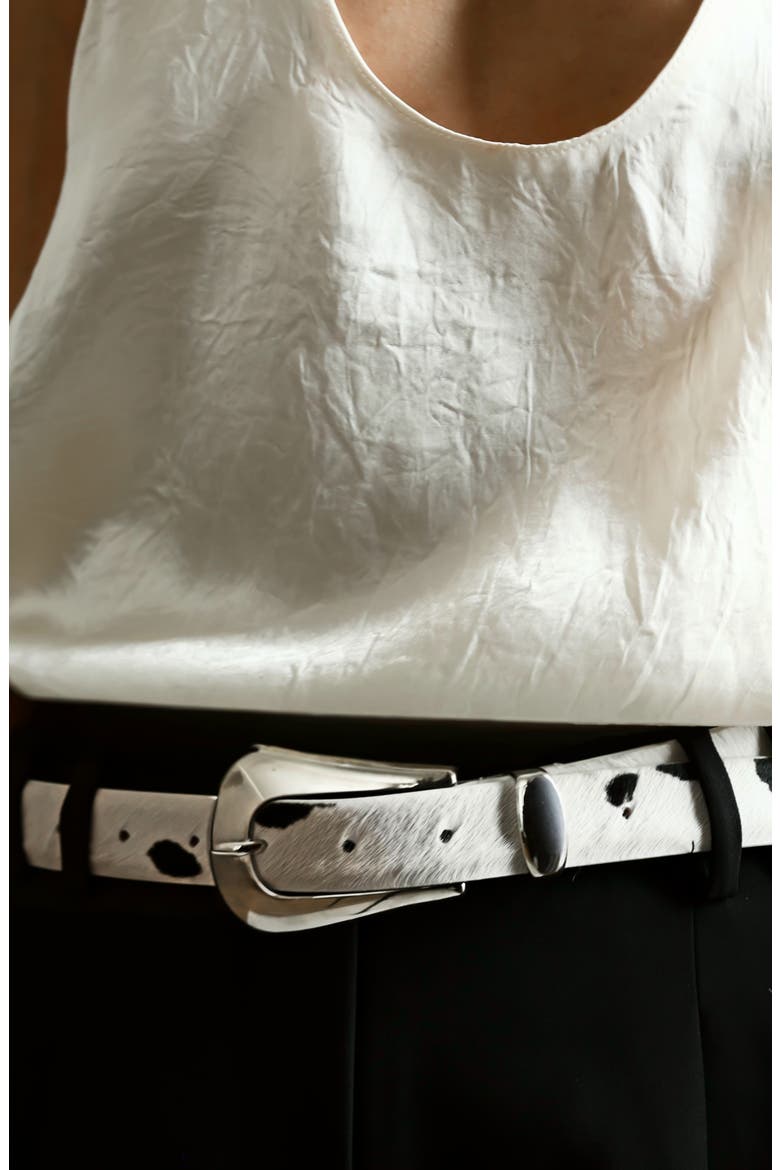 Colette Calf Hair Belt, Alternate, color, DALMATIAN PONYHAIR