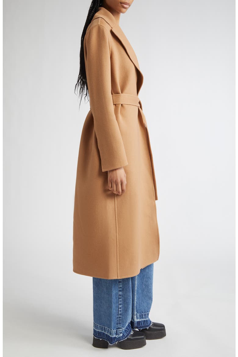 Belted Double Face Wool Wrap Coat, Alternate, color, NEW CAMEL