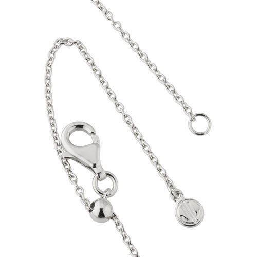 Jan Leslie Single Heart 18" Necklace Set In Sterling Silver In Blue