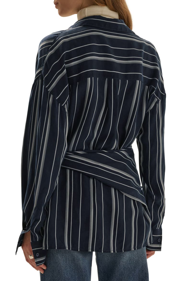 The Positano Striped Shirt, Alternate, color, MIDNIGHT GREY STRI