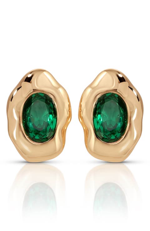 Molten Glow Crystal Stud Earrings