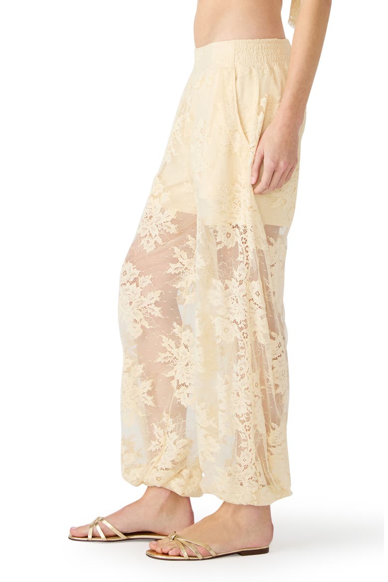 Faya Floral Lace Pants, Alternate, color, TROPIC SANDS
