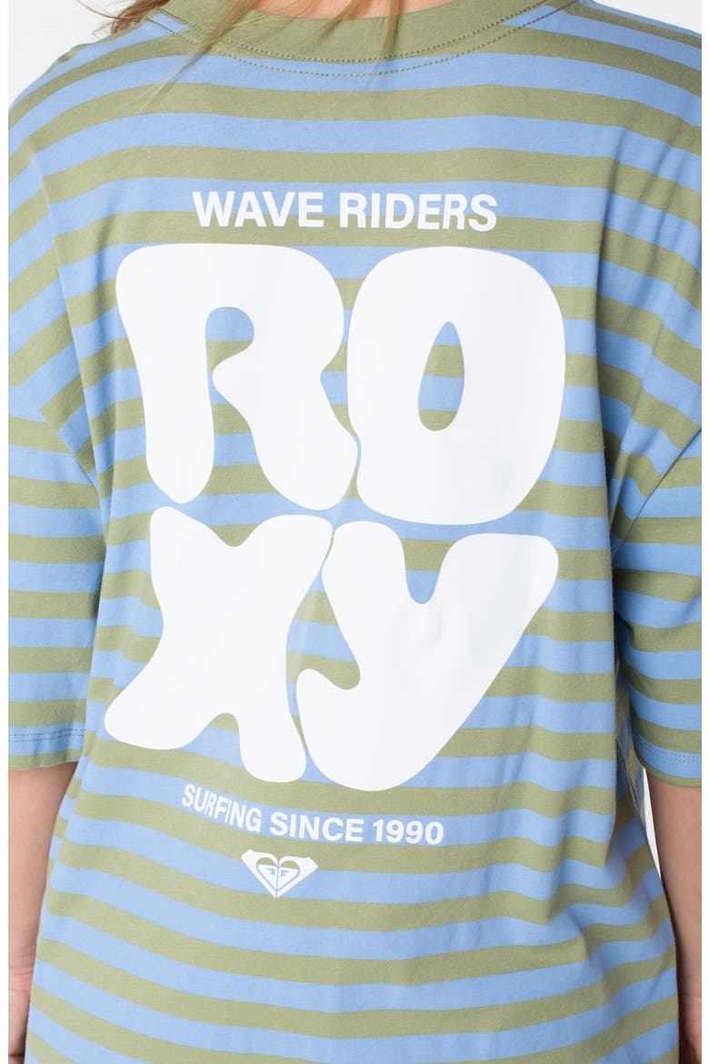Old School Stripe Oversize Graphic T-shirt, Alternate, color, OIL GREEN