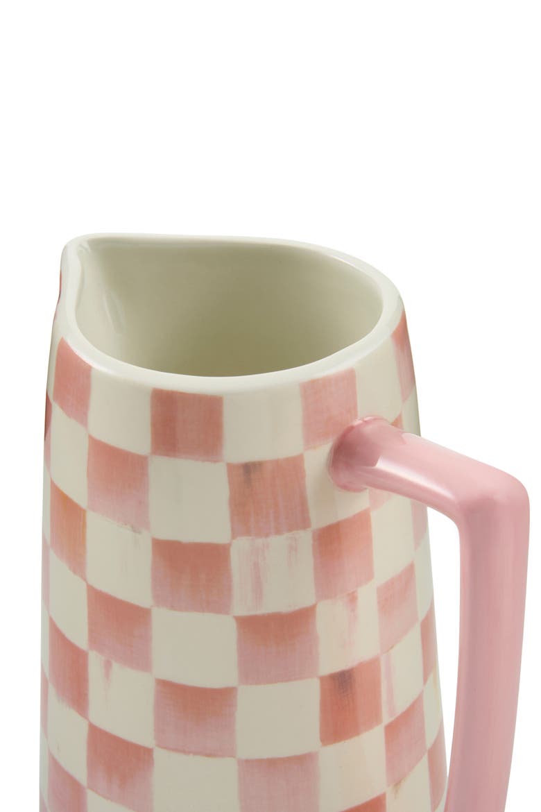 Rosy Check Farmhouse Pitcher, Alternate, color, PINK
