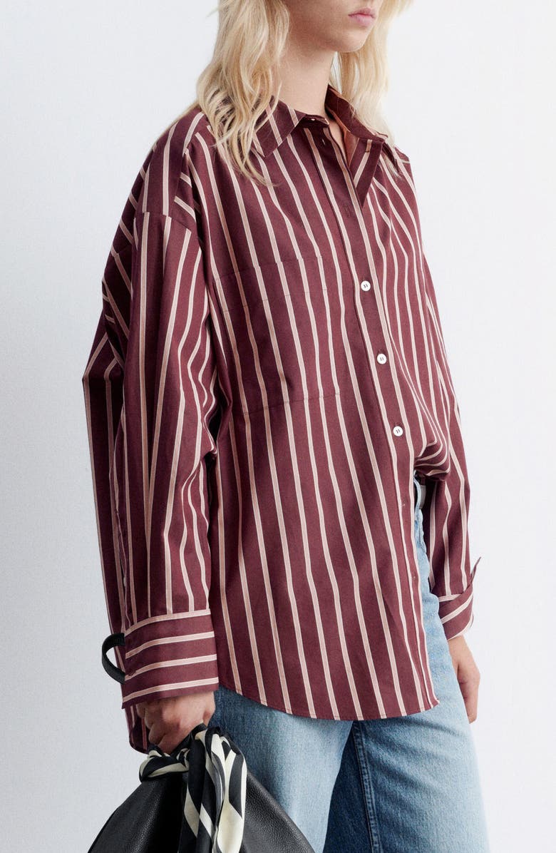 & Other Stories Stripe Oversize Cotton Button-Up Shirt, Alternate, color,