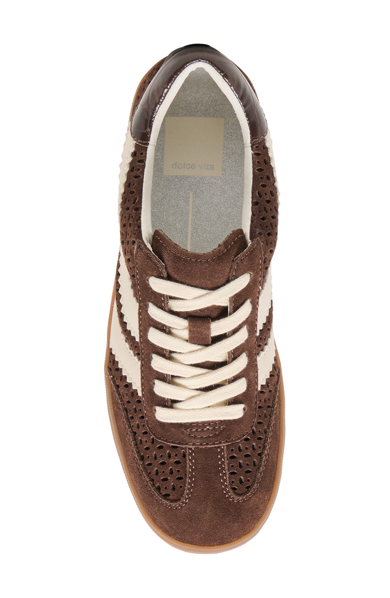 Merit Perforated Sneaker, Alternate, color, DARK BROWN SUEDE