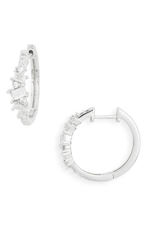 Cubic Zirconia Hoop Earrings