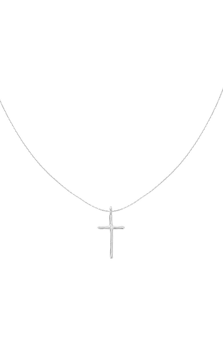 Bearfruit Jewelry Sterling Silver 18k Gold Plated Ariel Cross Necklace Holiday Gift Idea, Main, color,