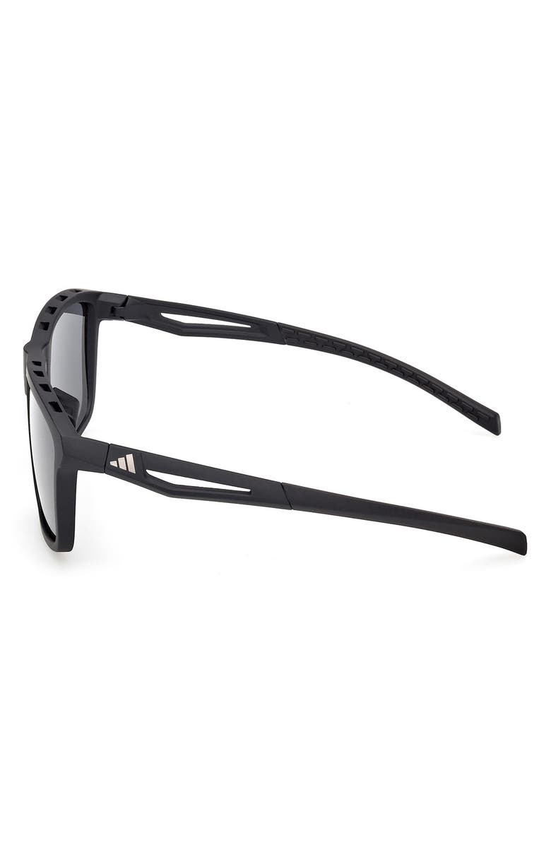 adidas 57mm Navigator Sunglasses, Alternate, color, Matte Black / Smoke