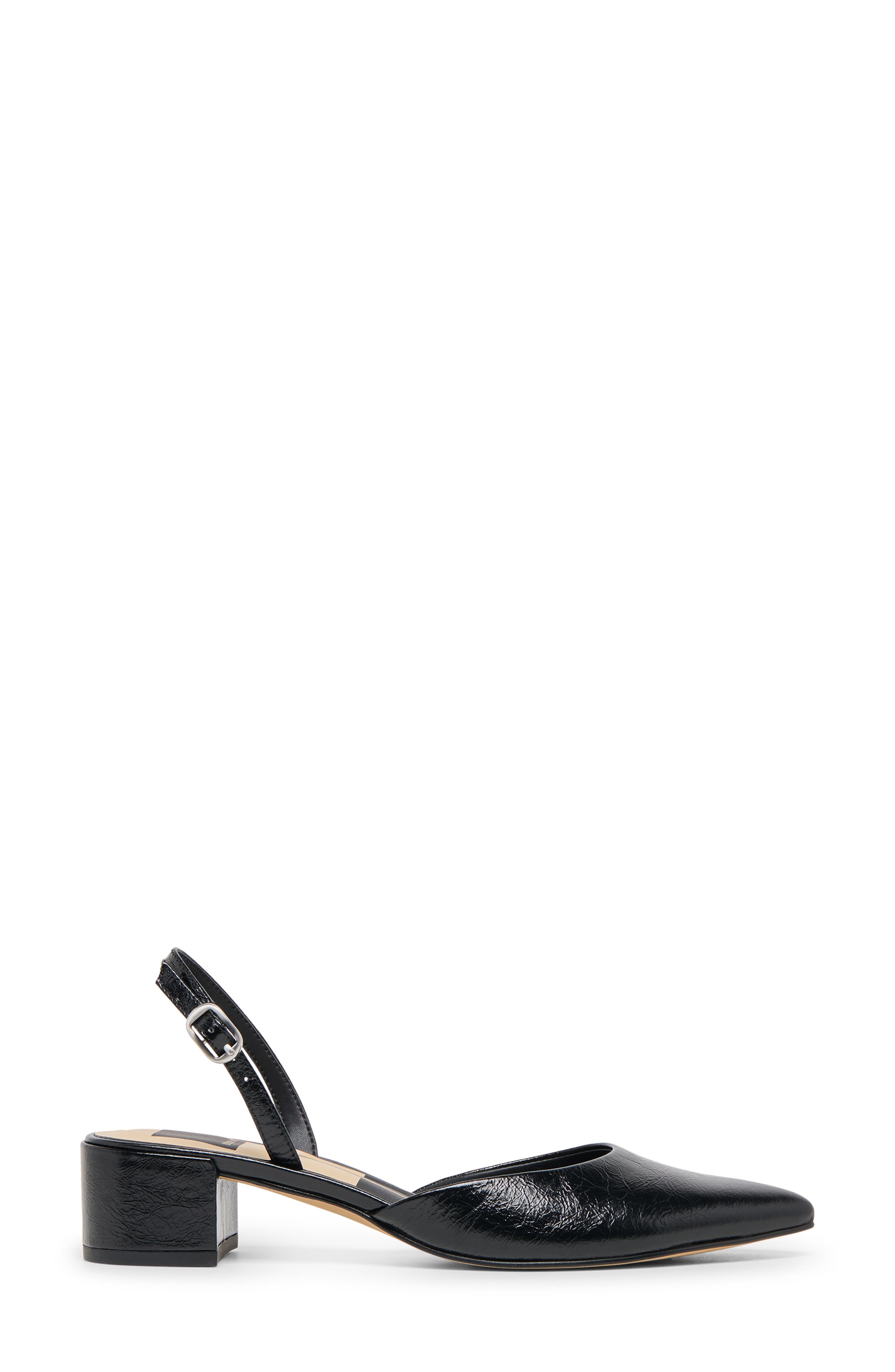 Dolce Vita Carel Pointed Toe Slingback Pump, Alternate, color, Midnight Crinkle Pat