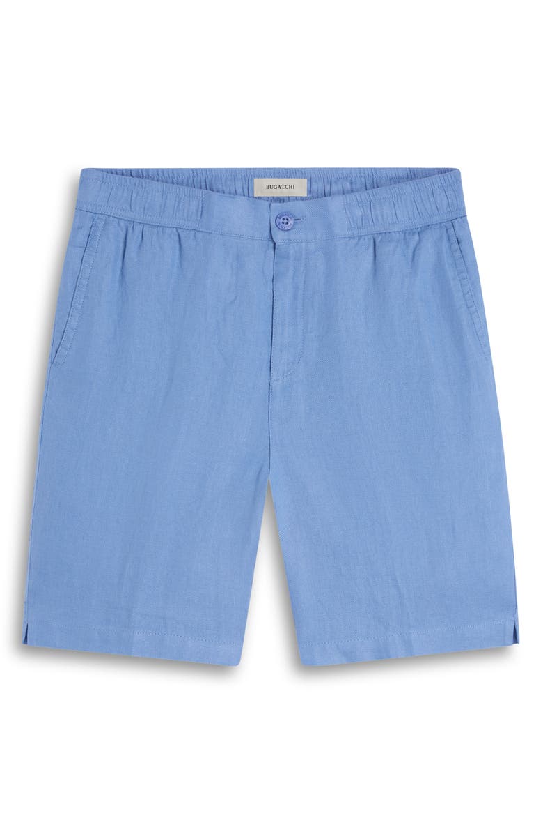 Bugatchi Trent Drawstring Linen Shorts, Alternate, color, Air Blue
