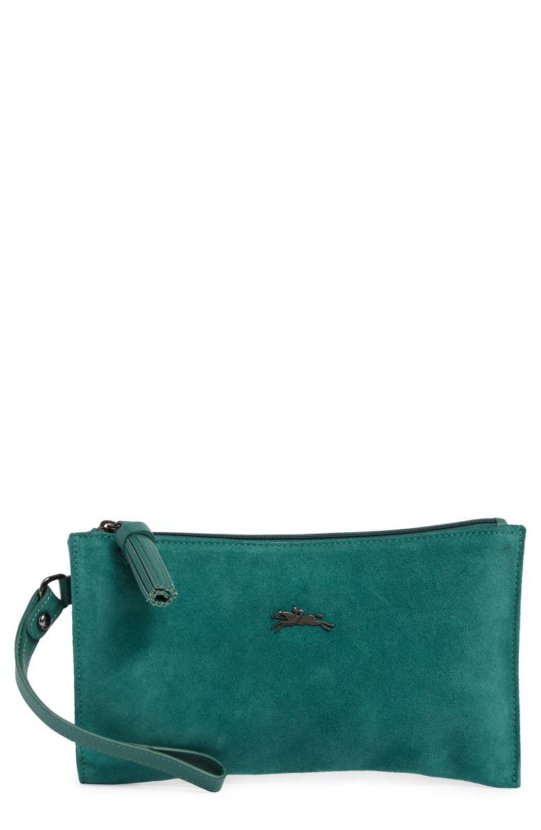 Longchamp Leather Wristlet, Main, color, Turquoise