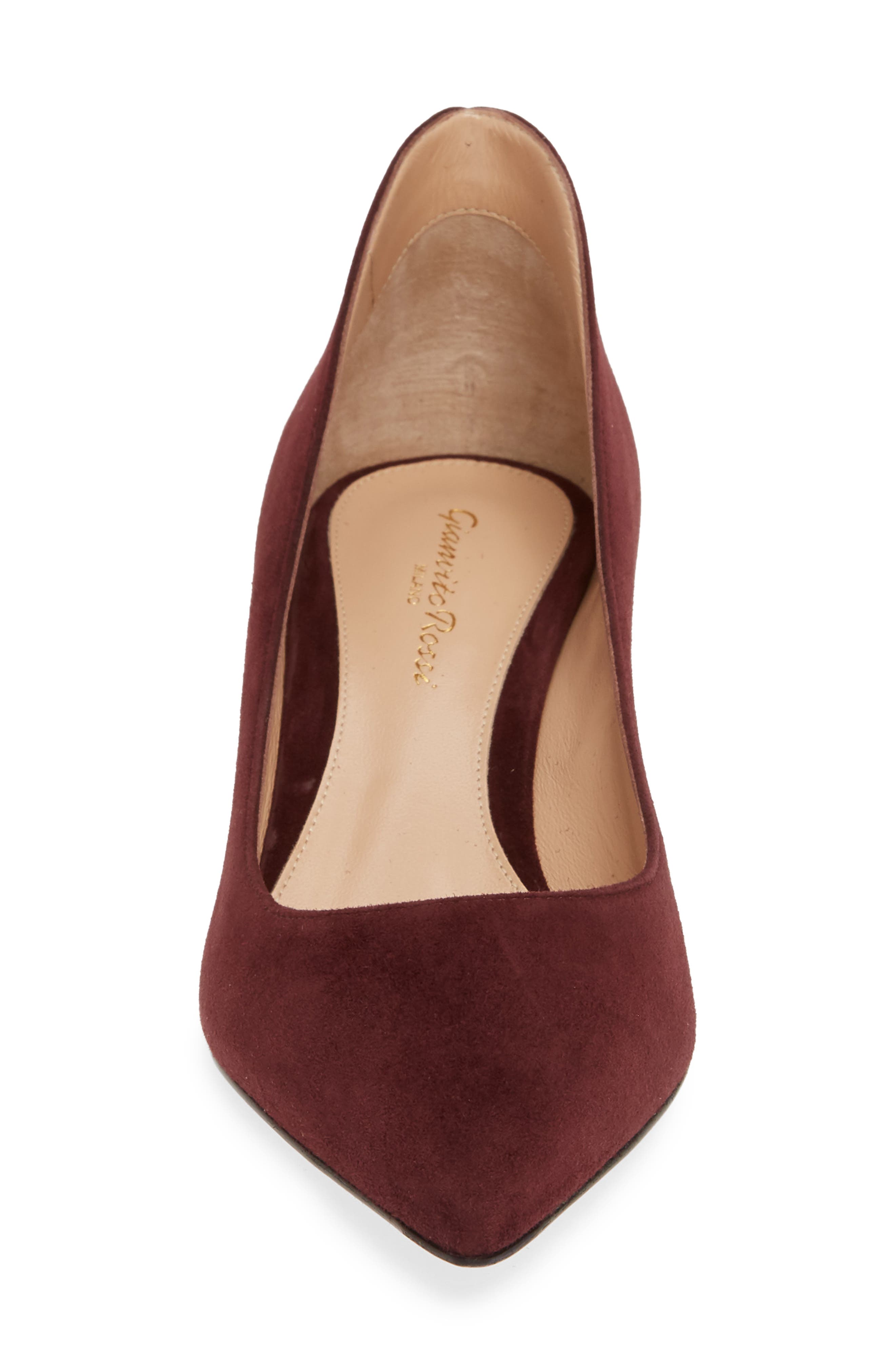 Gianvito Rossi Pointed Toe Pump, Alternate, color, Royale Burgundy Suede