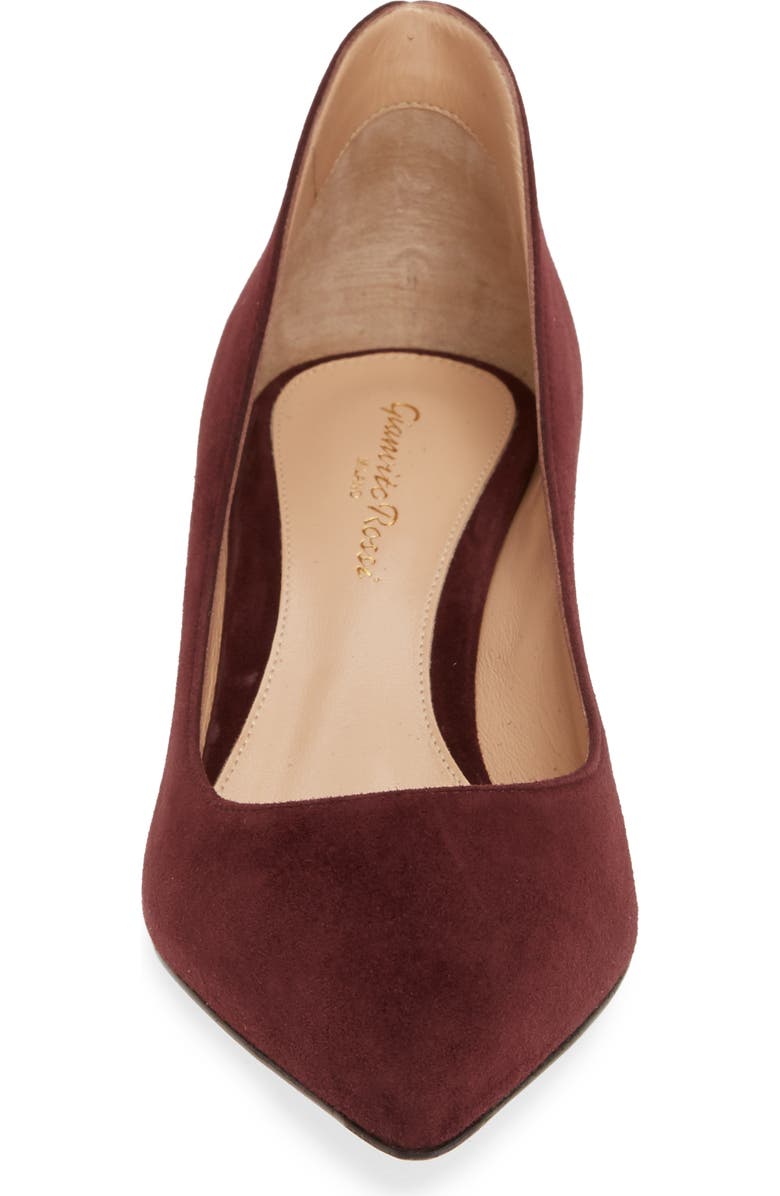 Gianvito Rossi Pointed Toe Pump, Alternate, color, Royale Burgundy Suede