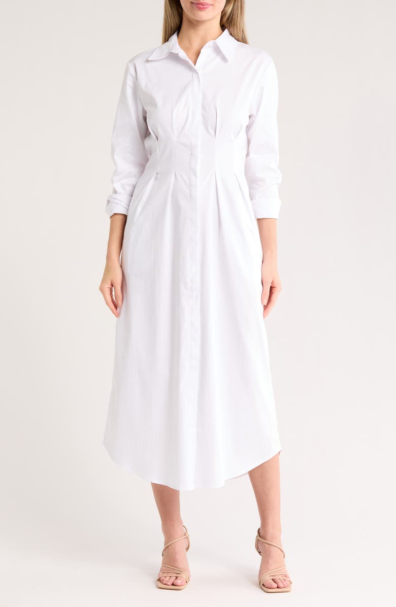 NORDSTROM RACK Long Sleeve Cotton Blend Shirtdress, Main, color,