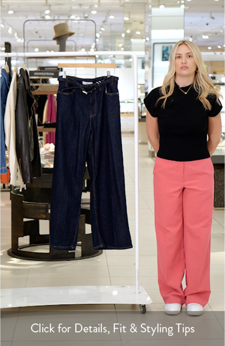Belted Mid Rise Wide Leg Jeans, sales video thumbnail