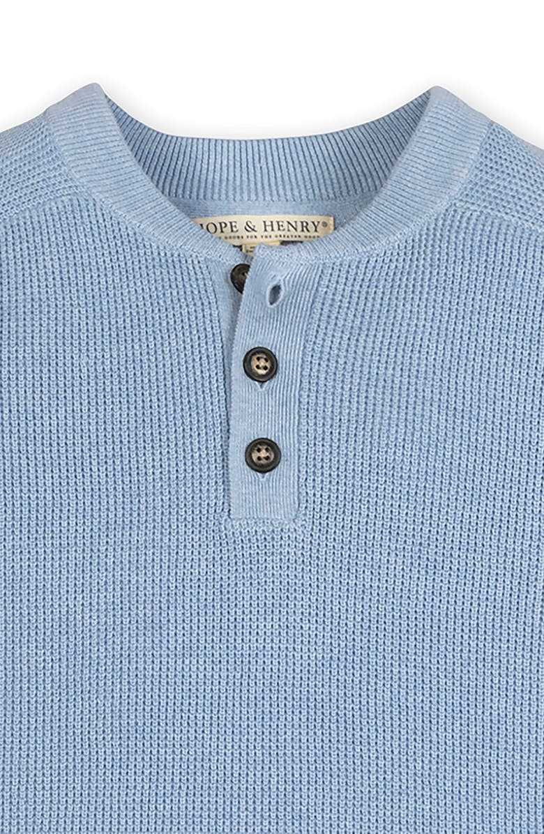 Hope & Henry Organic Sweater Henley, Alternate, color, Blue Heather