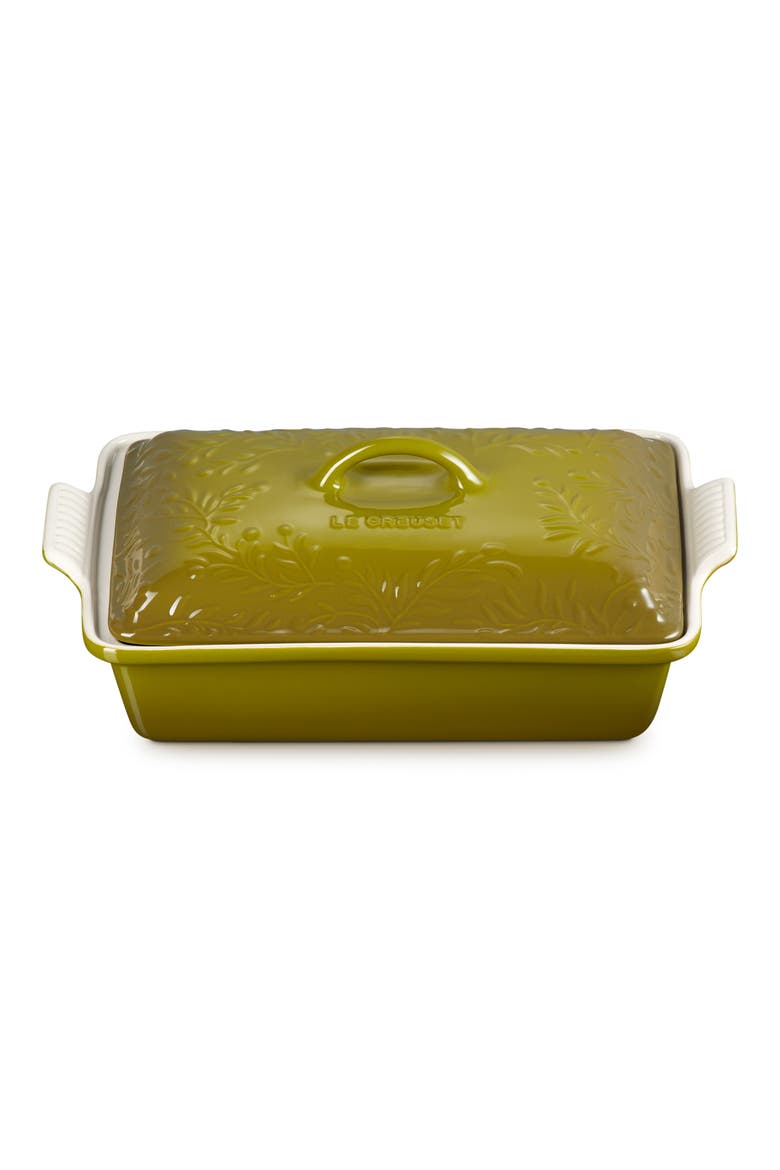 Olive Branch 4 Qt. Covered Casserole, Alternate, color, OLIVE