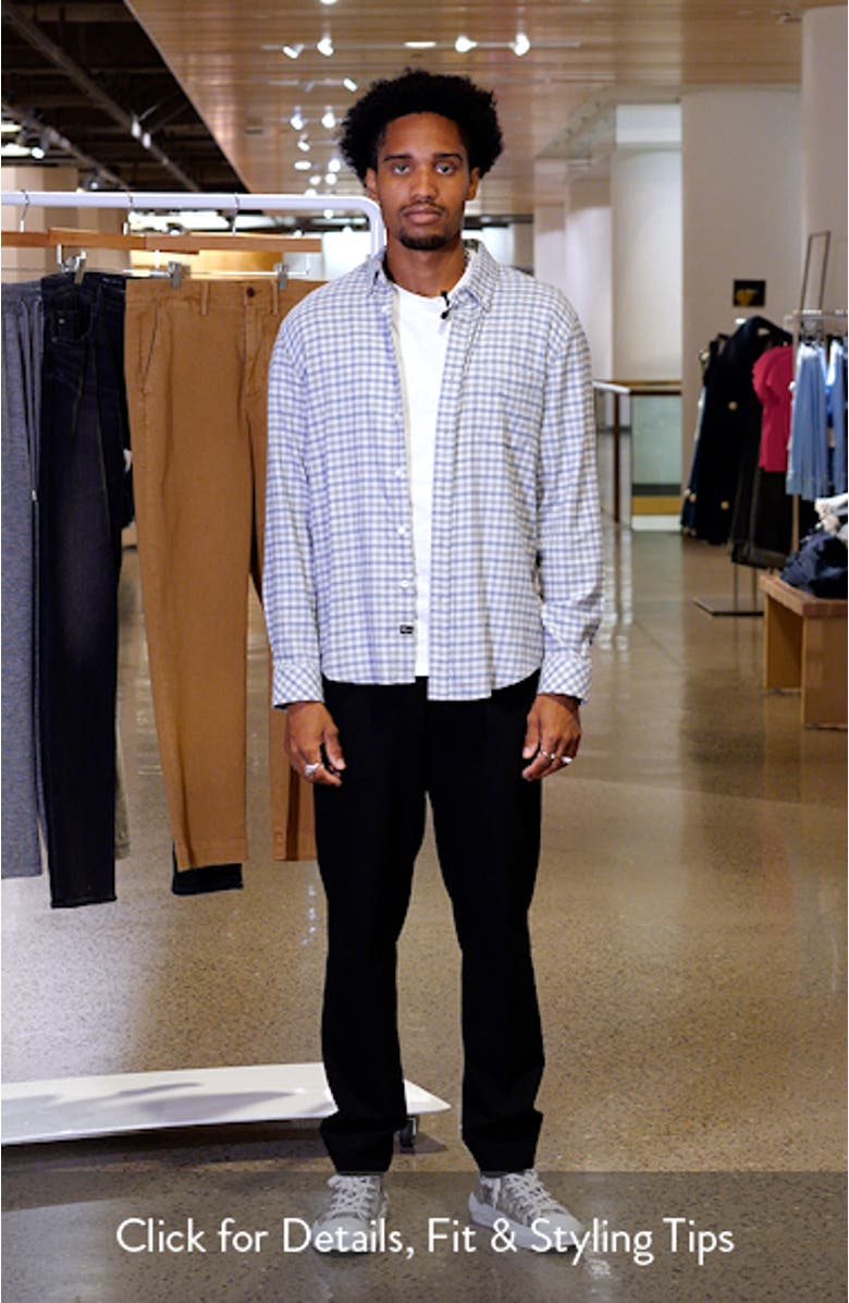 Vance Check Cotton Blend Button-Down Shirt, sales video thumbnail