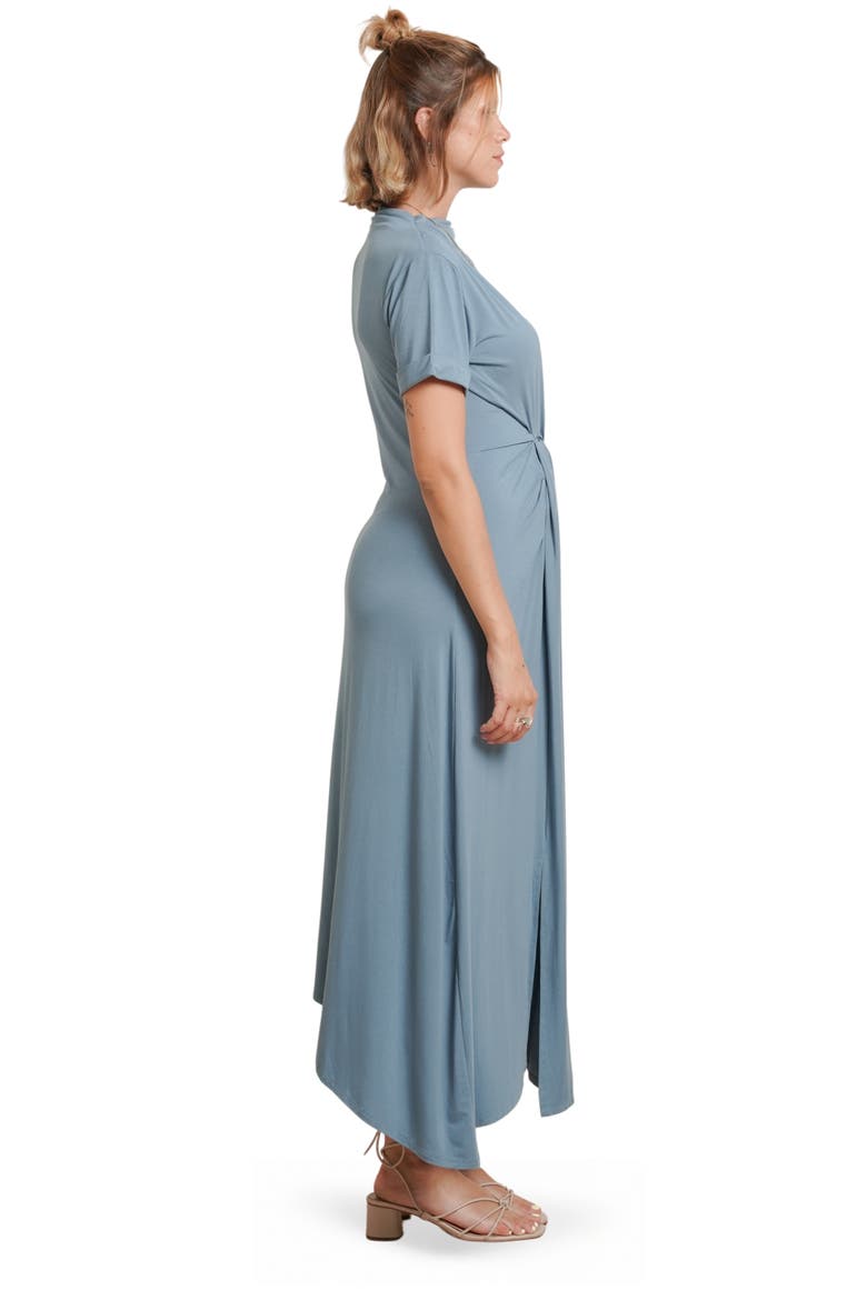 Talia Maternity Twist Dress, Alternate, color, Dusty Blue