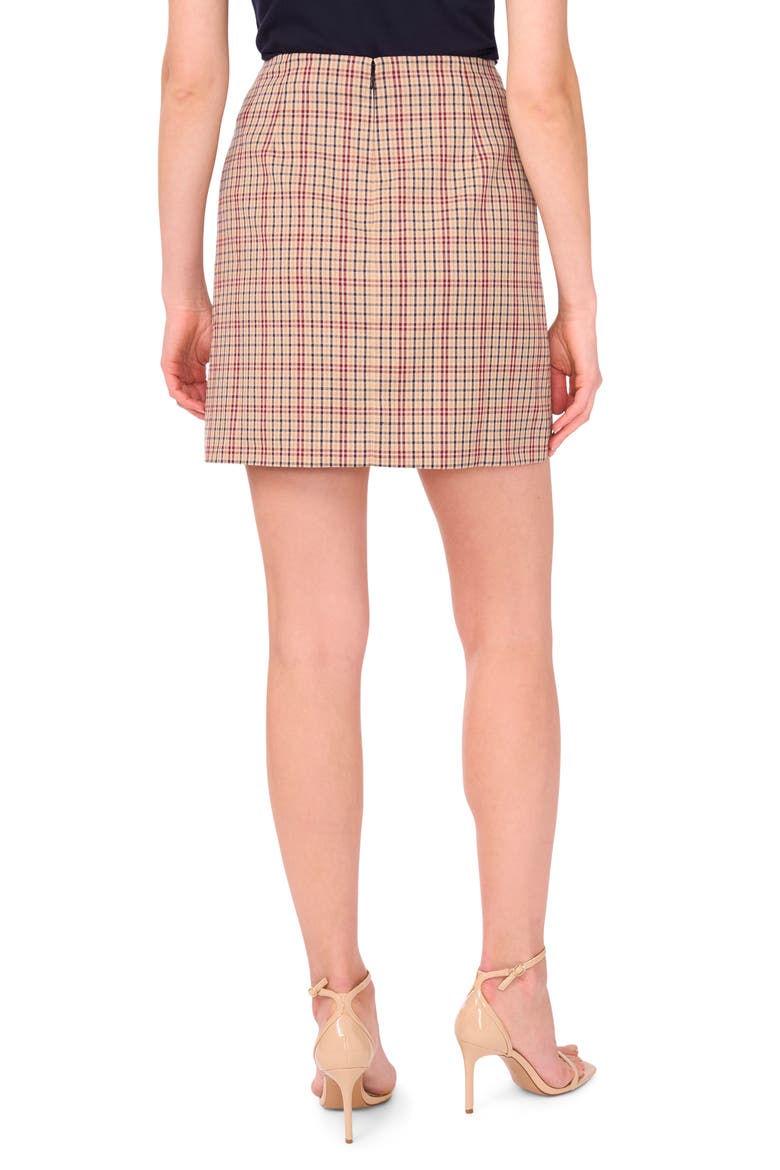 Tailored Button Front Miniskirt, Alternate, color, BROWN/ RICH BLACK