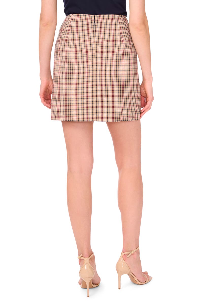 1.STATE Tailored Button Front Miniskirt, Alternate, color, Brown/ Rich Black