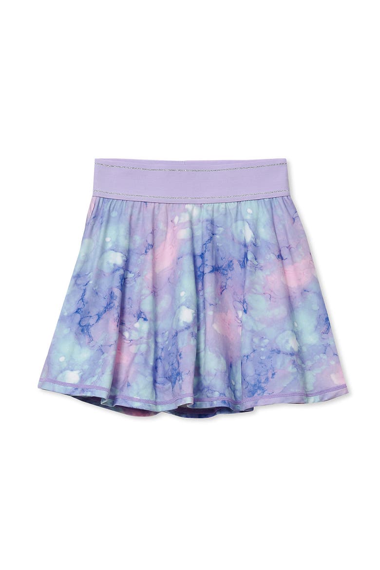 Girls Athletic Active Skort, Main, color, Watercolor Bubbles/Purple
