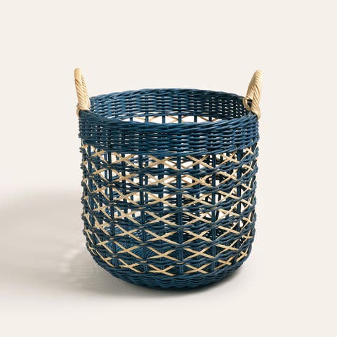 Java Round Rattan Basket 15 In