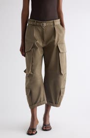 Acne Studios Belted Cotton Twill Barrel Leg Cargo Trousers