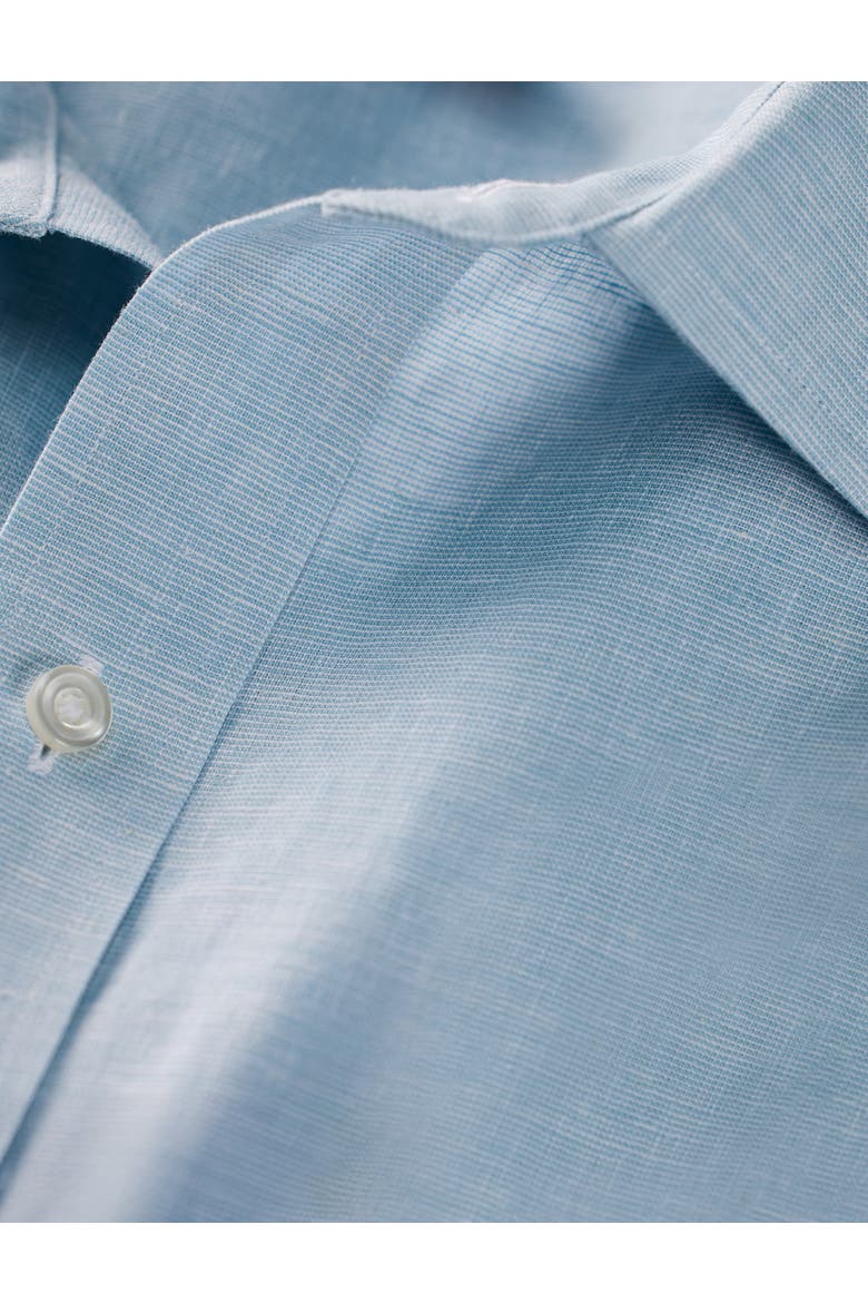 Big & Tall Linen-Blend Tech Sport Shirt, Alternate, color, FORGET ME NOT