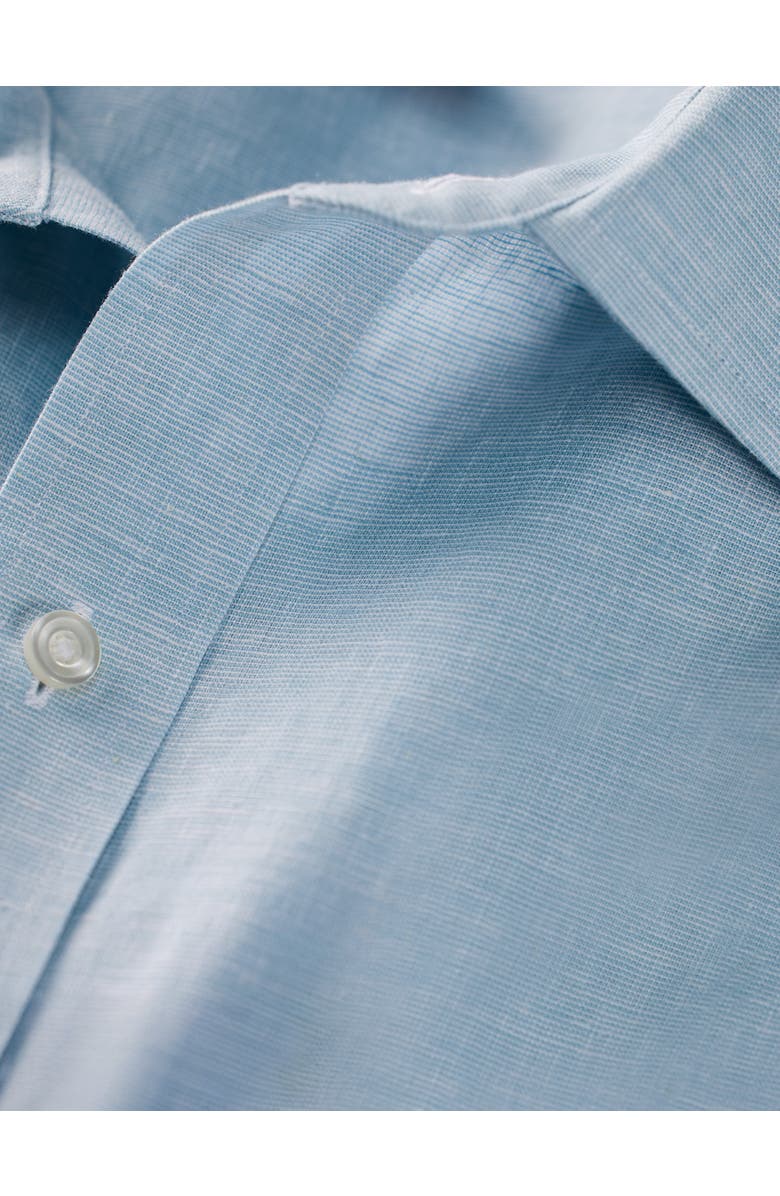 Oak Hill by DXL Big & Tall Linen-Blend Tech Sport Shirt, Alternate, color, Forget Me Not