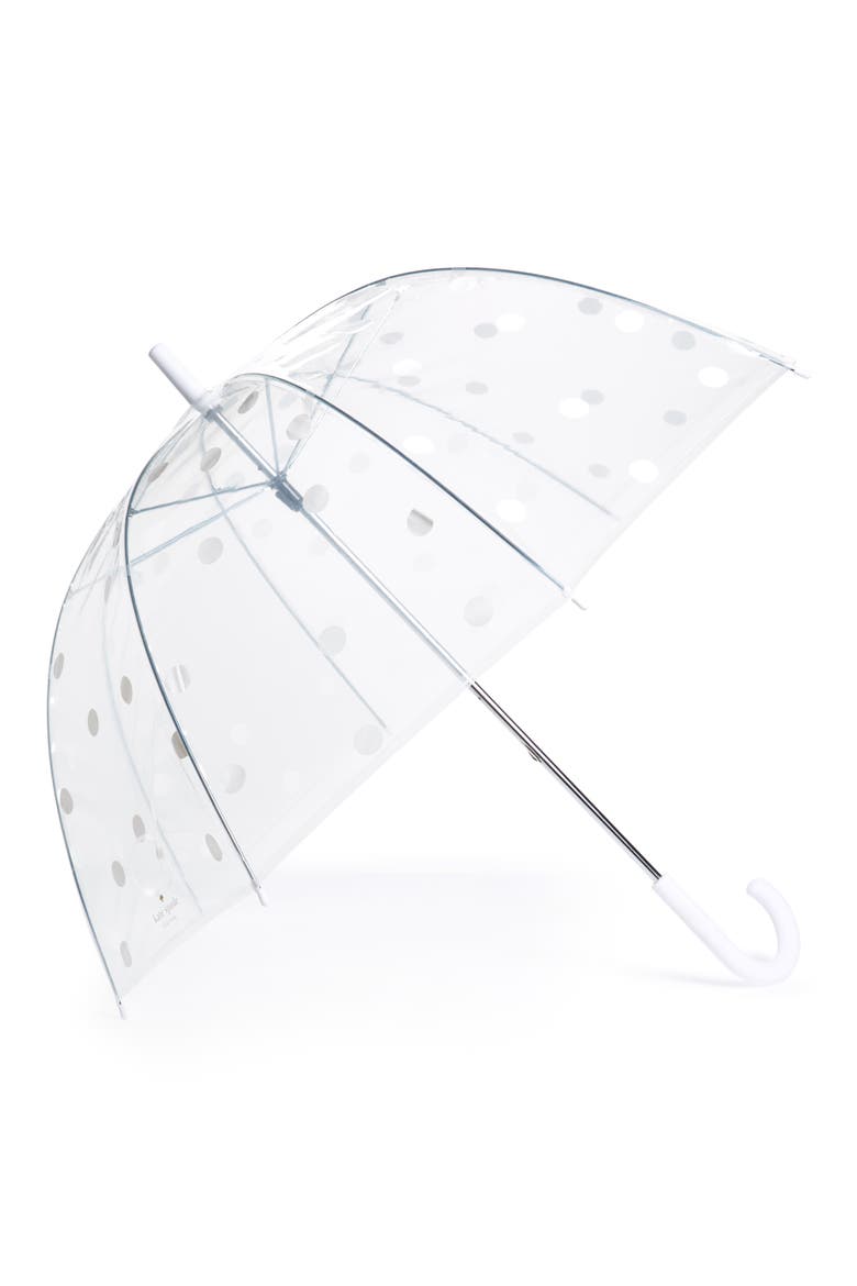 polka dot clear umbrella, Main, color, WHITE DOT